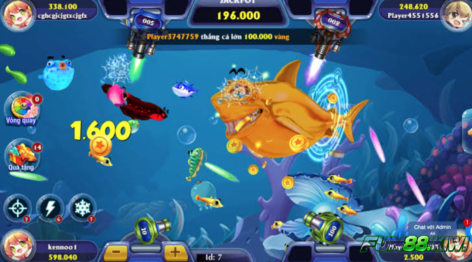 Tỷ lệ quy đổi tiền thưởng 1:1 của bắn cá Fun88