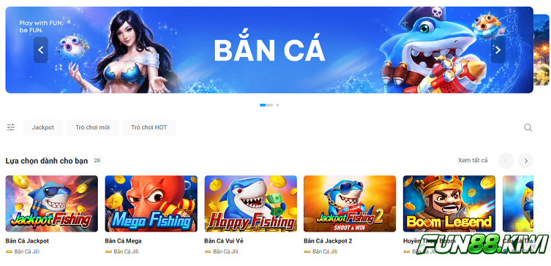 Bắn cá Fun88 mang đến trải nghiệm săn cá đầy màu sắc