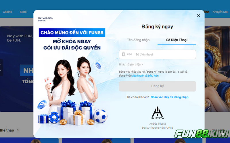Trở thành hội viên tại Fun88 chỉ với 4 bước