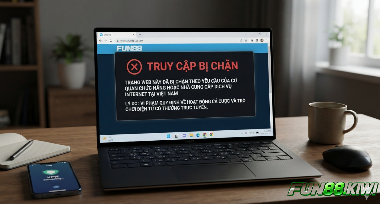 Link vào Fun88 bị chặn gây ra hiểu nhầm rằng nhà cái bị bắt