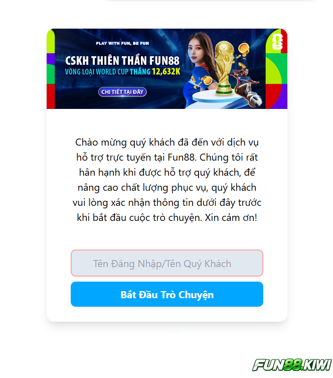 Người chơi cần liên hệ với bộ phận chăm sóc khách hàng để Fun88 đăng nhập khi quên mật