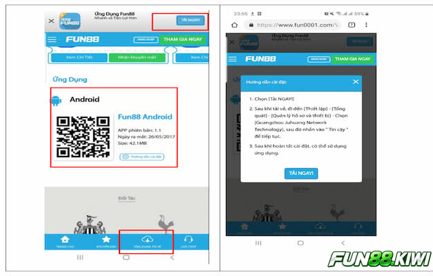 Tải ứng dụng Fun88 điện thoại cho Android
