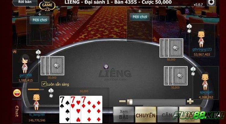 Liêng là game bài Fun88 có lối chơi lôi cuốn nhất 