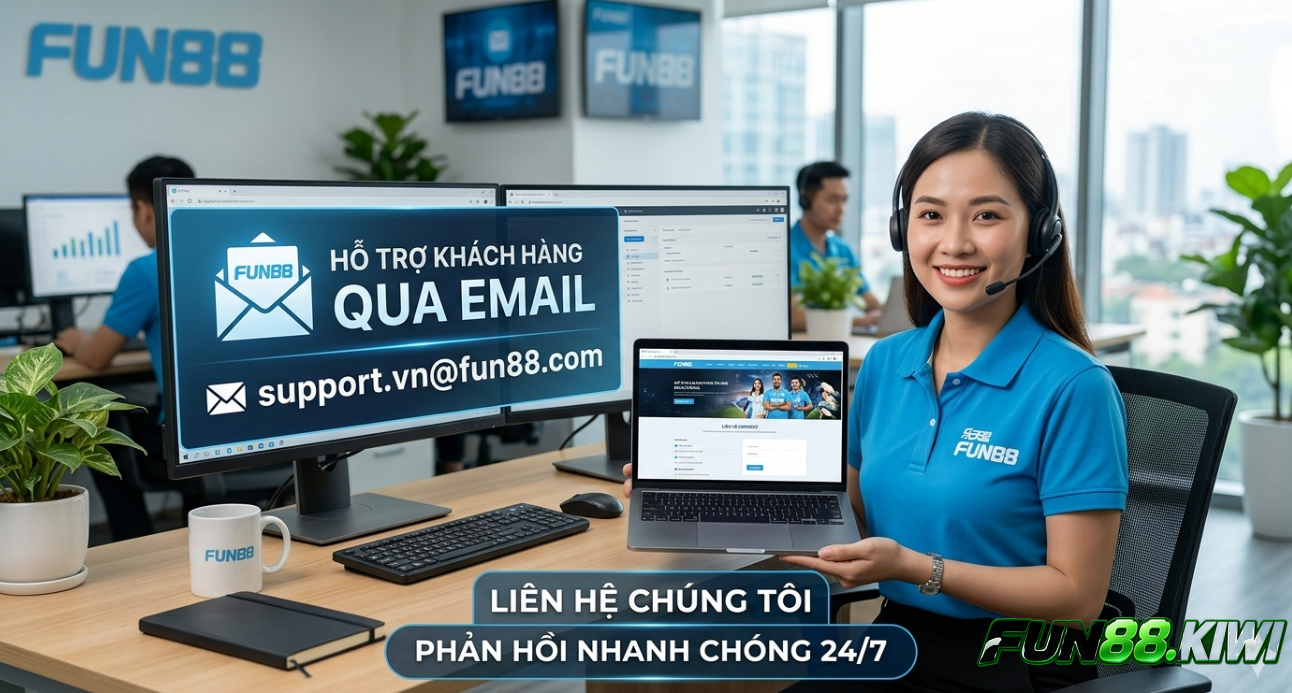 Fun88 tiếp nhận khiếu nại qua email