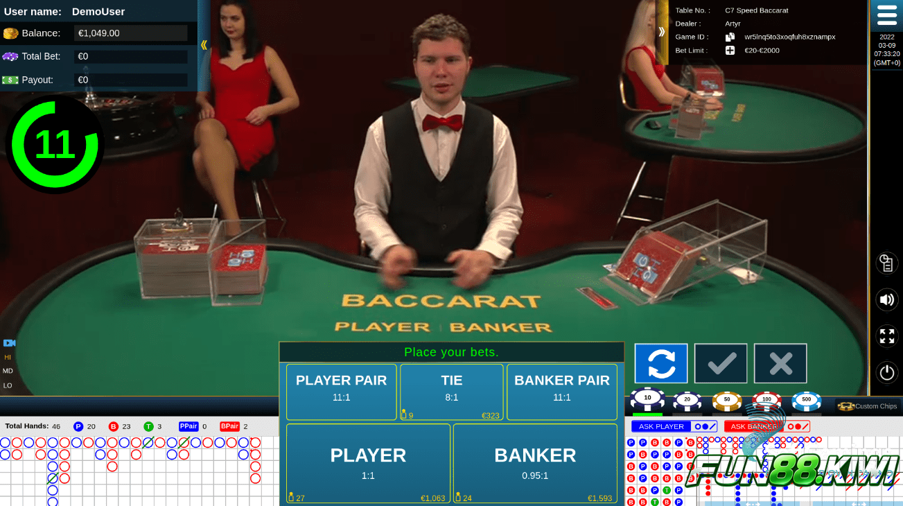 Trải nghiệm Speed Baccarat tại Sexy Baccarat Fun88