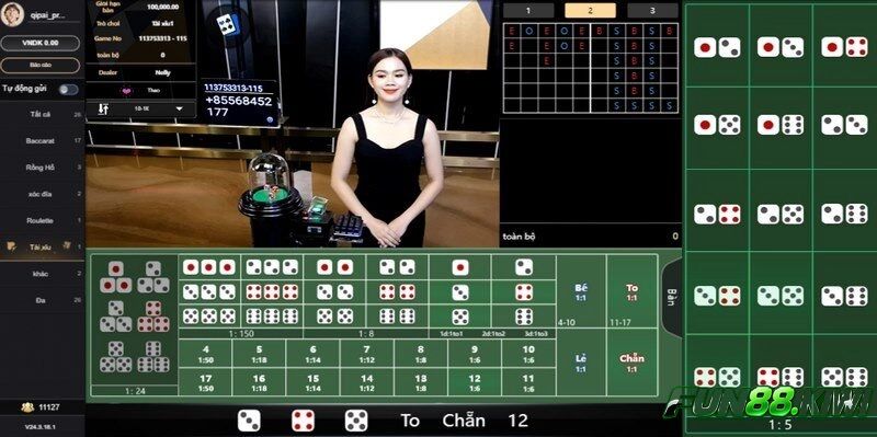 Tài xỉu là game casino đa dạng cửa cược